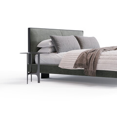 Modern Elegance: Bed for Stylish Bedroom transparent png bedroom furniture architectural visualization interior shadow 3d contemporary