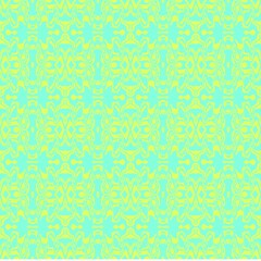 seamless pattern with light blue-green and lemon green wavy lines and curves