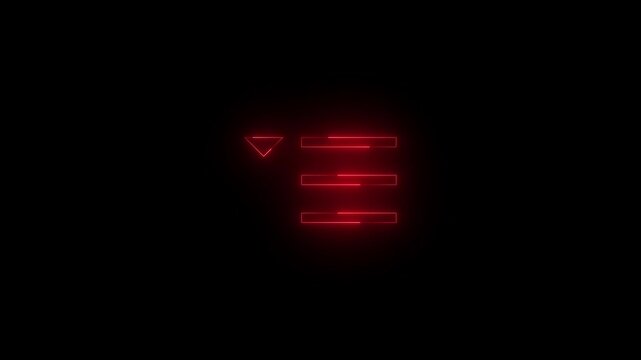 Neon show bcc icon red glowing black background animation