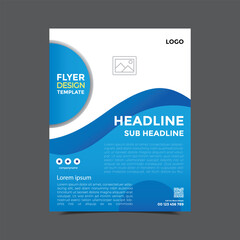 blue gradient color business flyer template