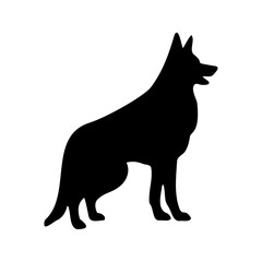 Silhouette of a German Shepherd on a transparent background
