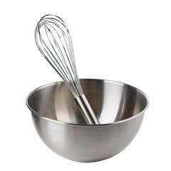 Metal bowl and whisk