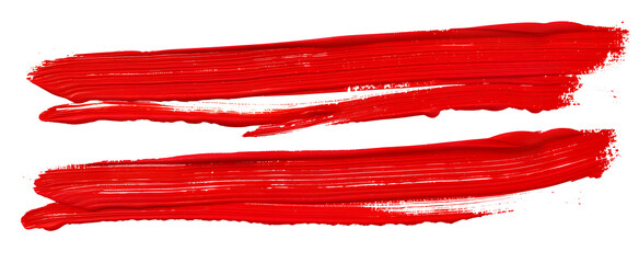 Fototapeta premium Set of red marker paint texture. Stroke isolated on white background