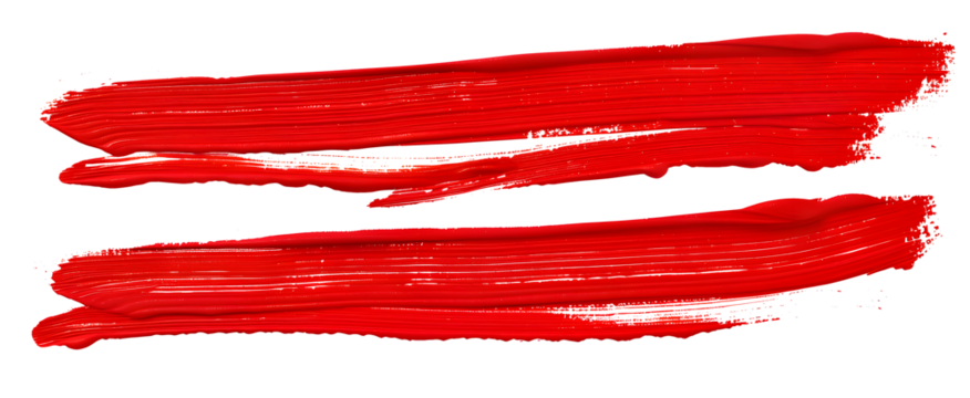 Set of red marker paint texture. Stroke isolated on white background