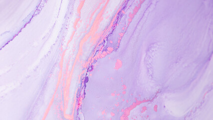 Abstract purple and pink marbled texture on a smooth surface showcasing fluid art techniques, ideal for background designs