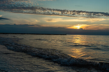 Sunset on Baltic sea