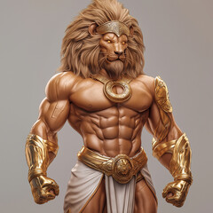 Fototapeta premium A lion character for slot game, video game, mobile game, Illustration