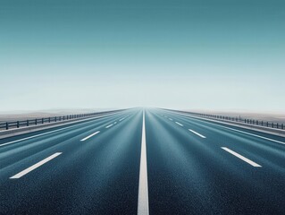 Fototapeta premium High-speed highway with sound barriers and minimal exits, expressway, efficient transport