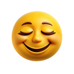 Fototapeta premium Smiling emoji with eyes closed