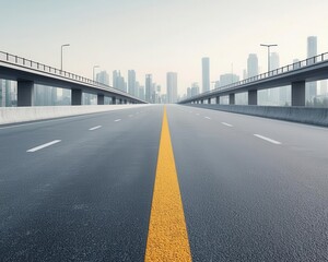 Elevated highway with underpasses, connecting multiple city districts, elevated road, urban link