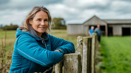 Attractive mixed-race woman in her late thirties, dressed in blue running gear and a jacket.