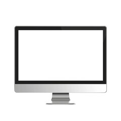 Fototapeta premium Blank screen monitor mockup. Transparent background, PNG file.