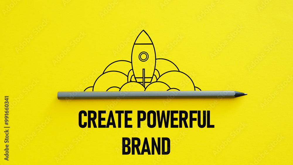 Poster Create powerful brand is shown using the text