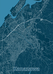 Kanazawa, Japan artistic map poster