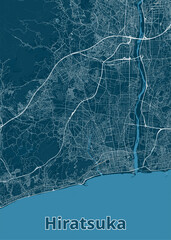 Hiratsuka, Japan artistic map poster