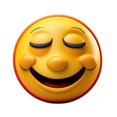 Fototapeta premium Smiling emoji with closed eyes