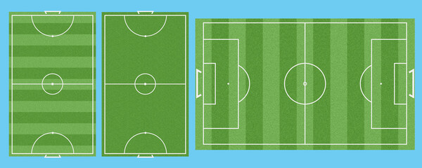 soccer field with grass Football field from top view-football pitch top plan © arif