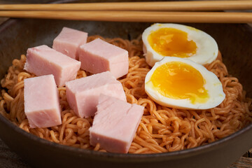 Bibimen with pork and egg