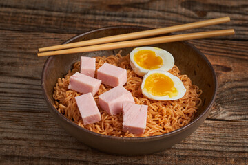 Bibimen with pork and egg