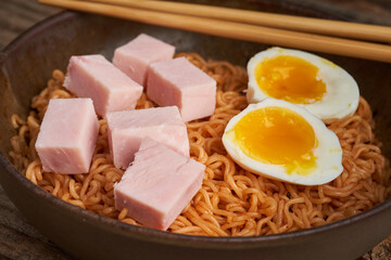 Bibimen with pork and egg