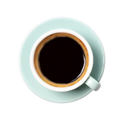 3d coffee cup top view. Realistic coffee cup top view isolated on white background