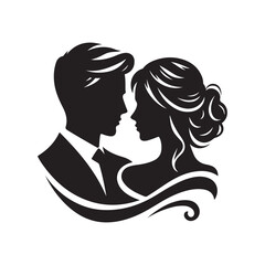 Romantic Couple Silhouette Vectors – Husband & Wife Love Illustrations