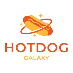 hotdog galaxy flat minimalist logo design © aldonat