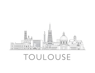 Fototapeta premium Toulouse skyline in France cityscape vector illustration