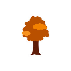 Autumn, cozy set Trees of leaves, and acorns. Vector illustration.