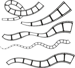 Fototapeta premium Curved film strip icon set. vector eps10