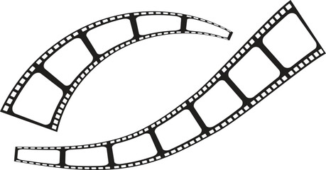Naklejka premium Curved film strip icon set. vector eps10