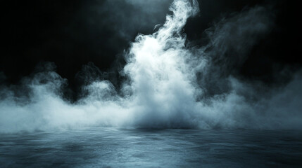 Fototapeta premium Abstract Blue Smoke and Light, Blue Smoke Effect Over Dark Background Abstract Design Vapor Fog Mist Atmospheric Eerie Mysterious.