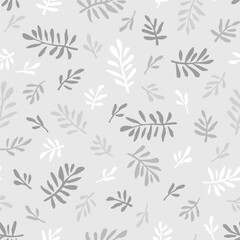 Vector seamless pattern with tropical branches. Cute botanical design for wrapping paper, textile, wallpaper and backgrounds.