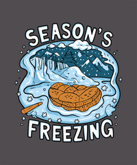    Chilly Delights: A Wintry Pie in the Snowy Landscape