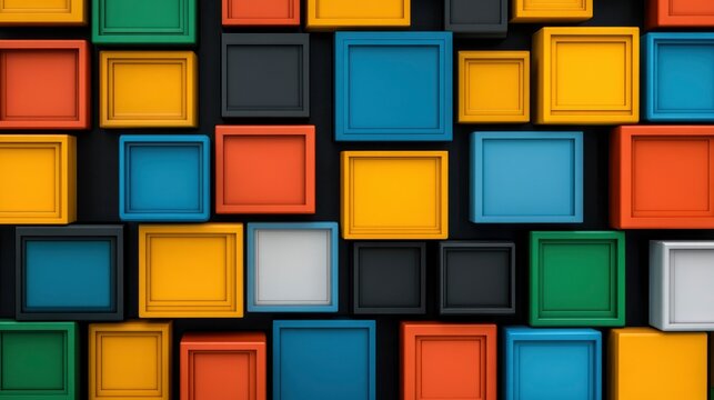 Abstract Colorful Squares Pattern Background