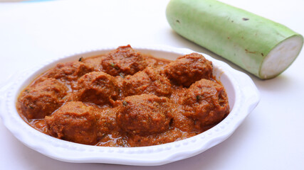 Delicious Lauki ke Kofte curry, bottlegourd balls dunked in gravy