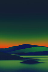 Fototapeta premium Silhouetted Hills at Sunset