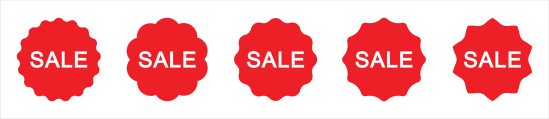 Sale tag price offer set. Label sale discount vector icon product promotion sign shape. Shopping stickers and badges vector