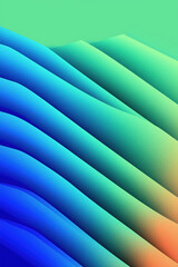 Obraz premium Abstract Gradient Waves in Blue and Green