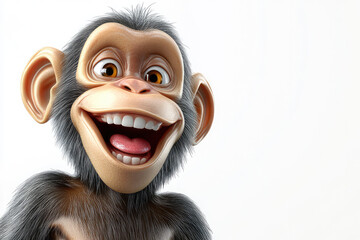A humorous cartoon monkey character with its face blurred for anonymity. The image emphasizes the expressive nature of the character through its visible body language and detailing.