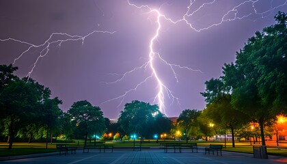 Lightning in a City Park