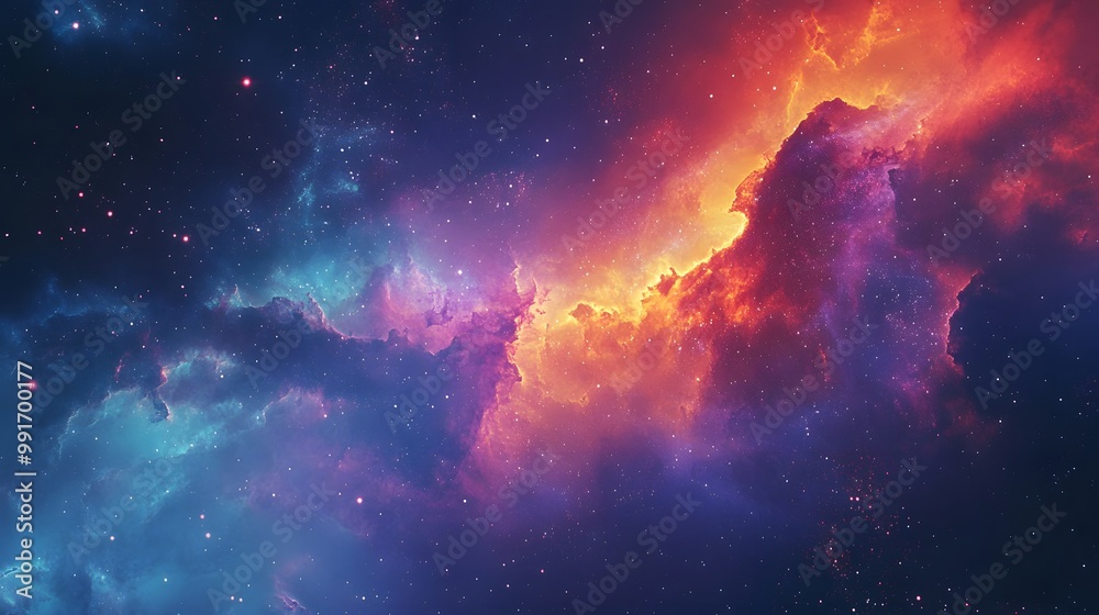 Wall mural outer space and cosmic nebula