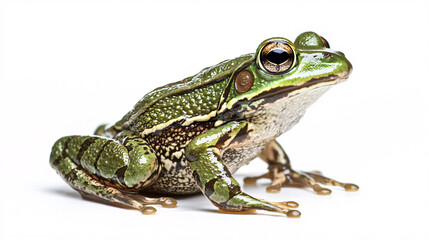 Fototapeta premium Green Tree Frog Isolated on White Background
