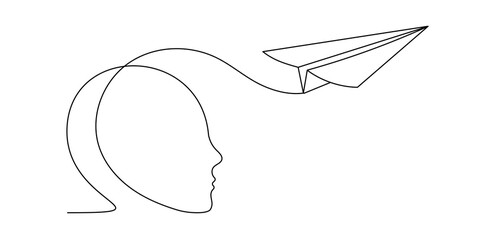 Inner Flight: Self-discovery, dream, memory, connection. Free flight of a paper airplane, outlining the path to the inner world. 