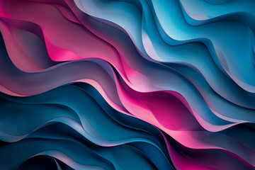 Obraz premium The image is a colorful abstract piece with blue and pink waves