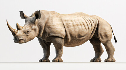 Obraz premium White Rhinoceros Isolated on White Background