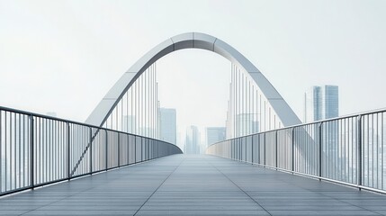 Obraz premium High-rise bridge with integrated observation decks, offering panoramic city views, observation bridge, urban landmark