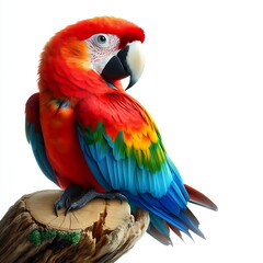 Obraz premium Colorful Parrot , detailed and realistic , Poster for Home Decor, T-Shirt Design, Music Cover Art, Wallpaper , white Background 