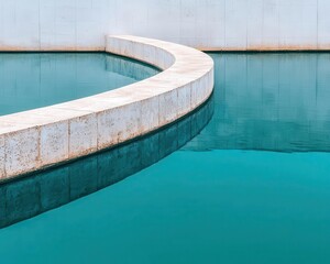 Curved bridge design with a mirrored underside, reflecting the water below, mirrored bridge, artistic engineering