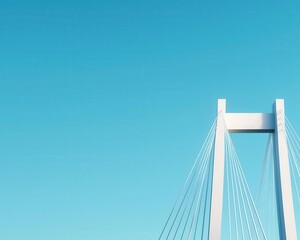 Obraz premium Bridge with an innovative suspension system, reducing sway in high winds, anti-sway bridge, dynamic stability